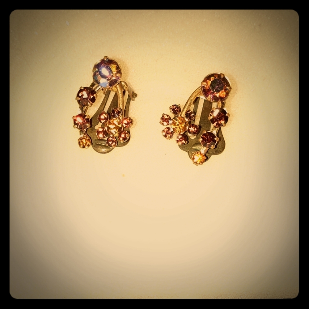 Vintage Austrian Crystal Clip-on Earrings